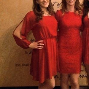 Pins and Needles (UO) Red Long Sleeve Dress Size S